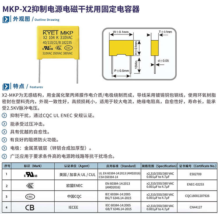 X2安規電容器的介紹